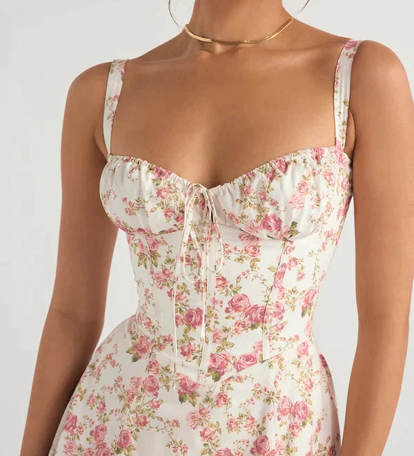 SABRINA™ – VESTIDO COM DETALHE DE CORSET E CINTURA MARCADA