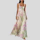 RENATA™ – VESTIDO LONGO ELEGANTE COM PADRÃO FLORAL