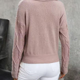 MAHALIA™ – CAMISOLA DE MALHA TRANÇADA COM GOLA