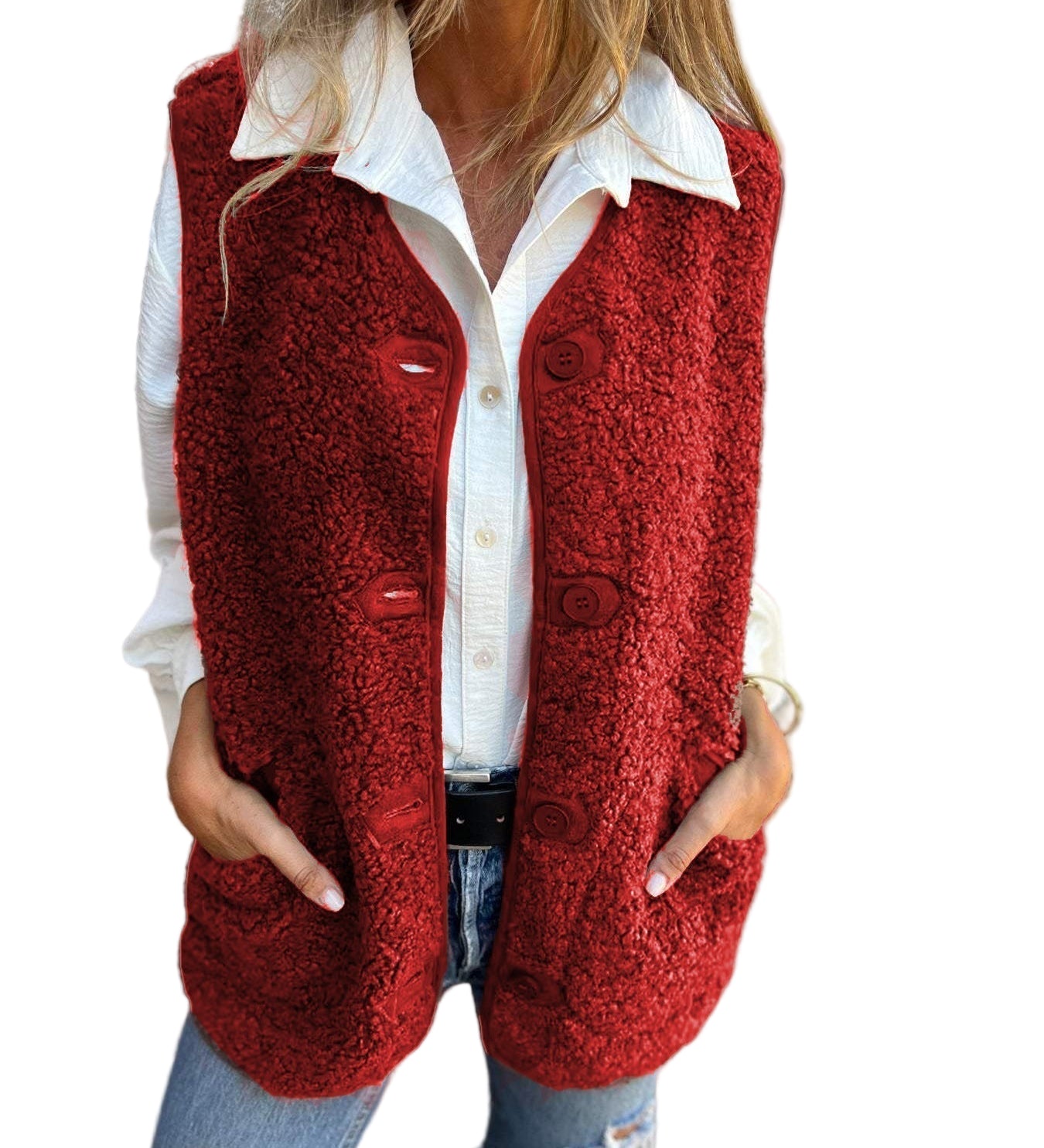 LUANA™ - COLETE CURTO QUENTINHO COM BOTÕES