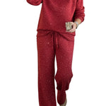 Cozy Sparkle Knit Top and Drawstring Pants Set (Buy 2 Free Shipping)