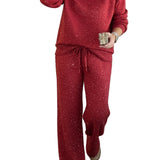 Cozy Sparkle Knit Top and Drawstring Pants Set (Buy 2 Free Shipping)