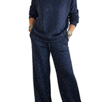 Cozy Sparkle Knit Top and Drawstring Pants Set (Buy 2 Free Shipping)
