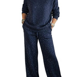 Cozy Sparkle Knit Top and Drawstring Pants Set (Buy 2 Free Shipping)