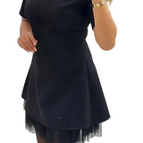 NANI™ - VESTIDO MINI MODERNO COM BRILHO