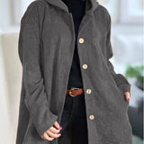 JOANA™ – CASACO DE BOMBAZINE COM CAPUZ E DESIGN ACOLHEDOR