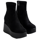 MIA™ – BOTINS EM CAMURÇA COM SALTO ANABELA