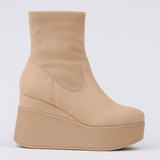 MIA™ – BOTINS EM CAMURÇA COM SALTO ANABELA