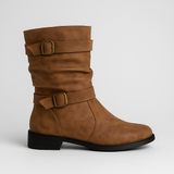 HELIA™ – BOTAS FEMININAS DE OUTONO COM FIVELA E SALTO BAIXO