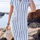 MARTINE™ – CAMISA-VESTIDO ELEGANTE COM RISCAS