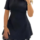 NANI™ - VESTIDO MINI MODERNO COM BRILHO