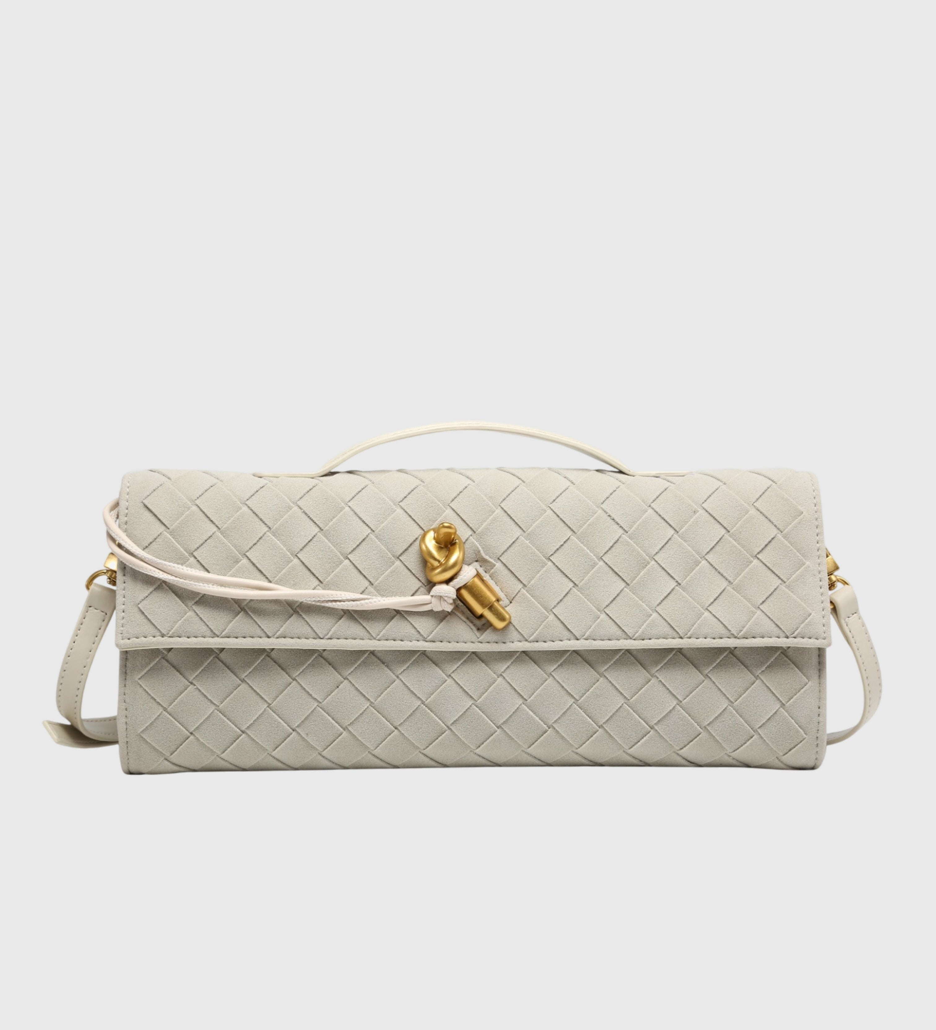 MILA™ – CLUTCH DE CAMURÇA ENTRELAÇADA DE LUXO