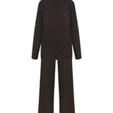 PAULA™ - CONJUNTO DE MALHA COM GOLA ALTA E CALÇAS LISAS