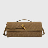 MILA™ – CLUTCH DE CAMURÇA ENTRELAÇADA DE LUXO