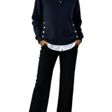 ELLA™ - CONJUNTO CONFORTÁVEL COM CAMISOLA DE MANGA COMPRIDA E CALÇAS