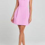 CINDY™ – VESTIDO MINI FEMININO COM APLICAÇÕES FLORAIS