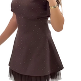 NANI™ - VESTIDO MINI MODERNO COM BRILHO