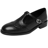 LEONA™ – SANDÁLIAS BROGUE EM COURO DE ESTILO RETRO