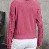 MAHALIA™ – CAMISOLA DE MALHA TRANÇADA COM GOLA