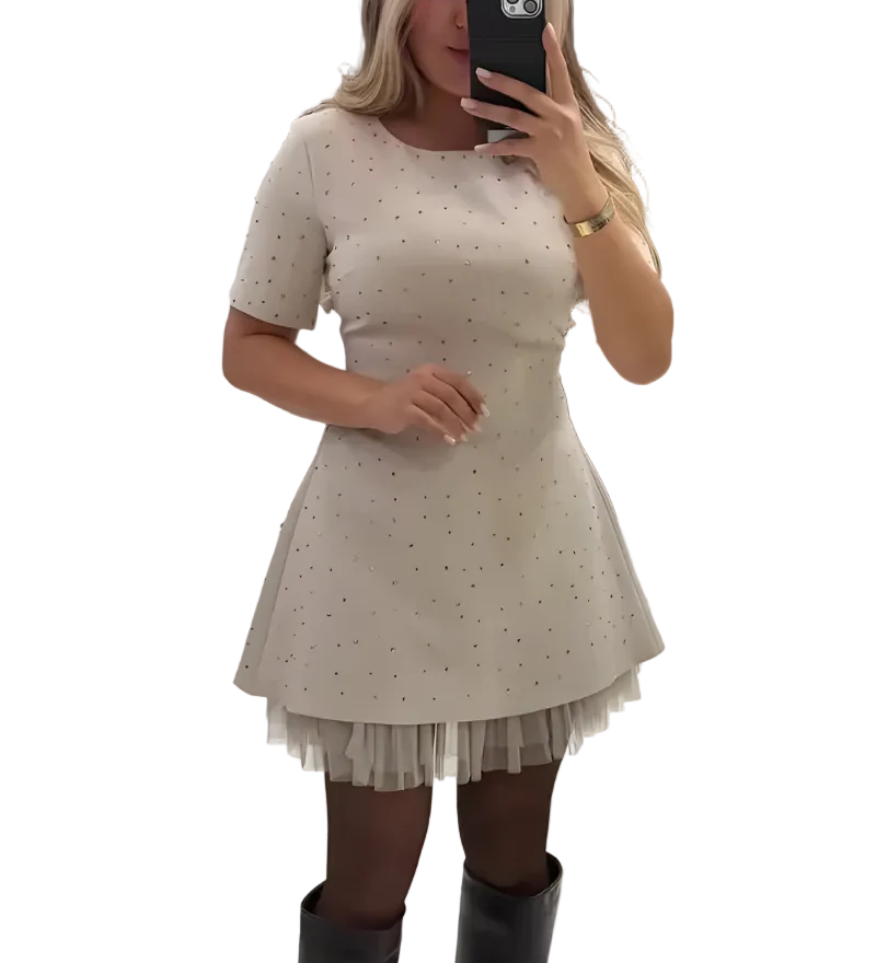 NANI™ - VESTIDO MINI MODERNO COM BRILHO