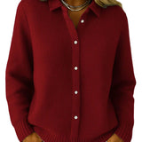 CATARINA™ - CARDIGAN DE MALHA TEXTURIZADA COM BOTÕES