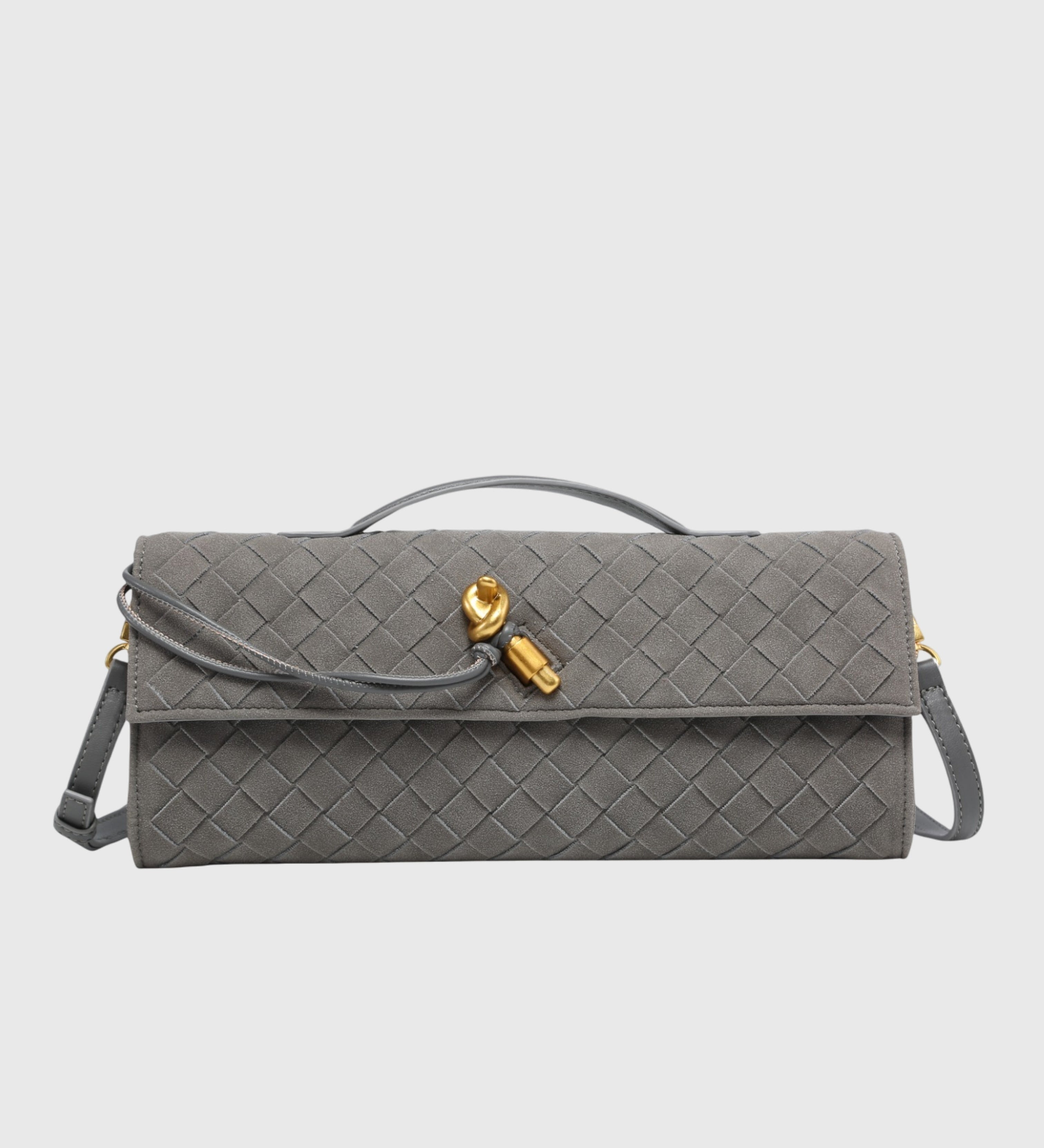 MILA™ – CLUTCH DE CAMURÇA ENTRELAÇADA DE LUXO