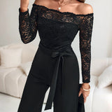 MATILDE™ - MACACÃO DE MANGA COMPRIDA COM DETALHES EM RENDA