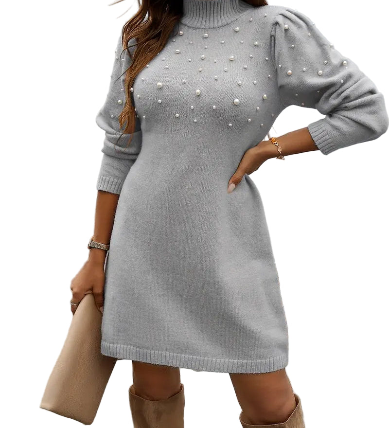 PERLÉA™ – VESTIDO DE MALHA ELEGANTE COM PÉROLAS