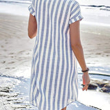 MARTINE™ – CAMISA-VESTIDO ELEGANTE COM RISCAS