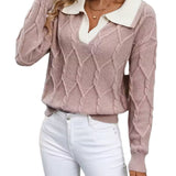 MAHALIA™ – CAMISOLA DE MALHA TRANÇADA COM GOLA