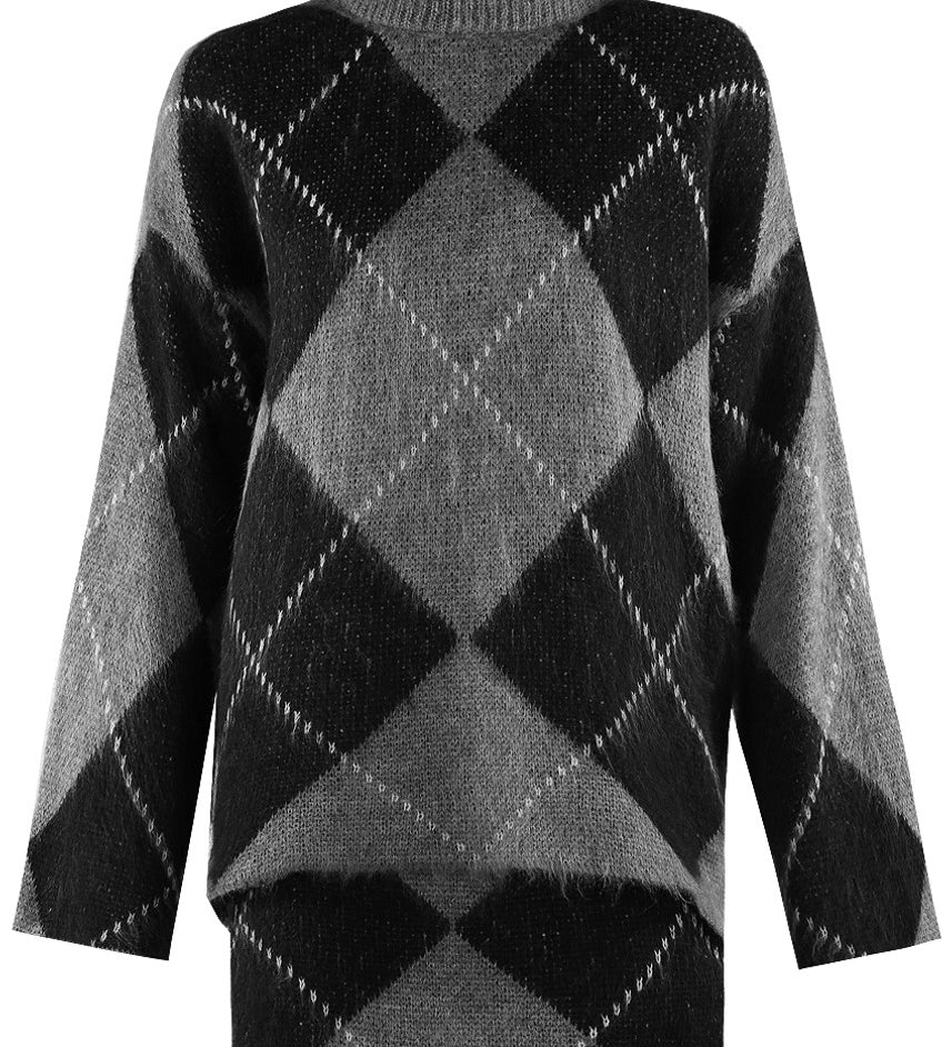 Argyle Jumper And Skirt Set - PRE-ORDER