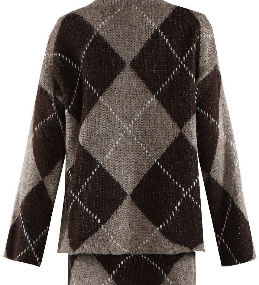 Argyle Jumper And Skirt Set - PRE-ORDER