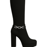 HARPER™ – BOTAS ALTAS PRETAS COM CORRENTE