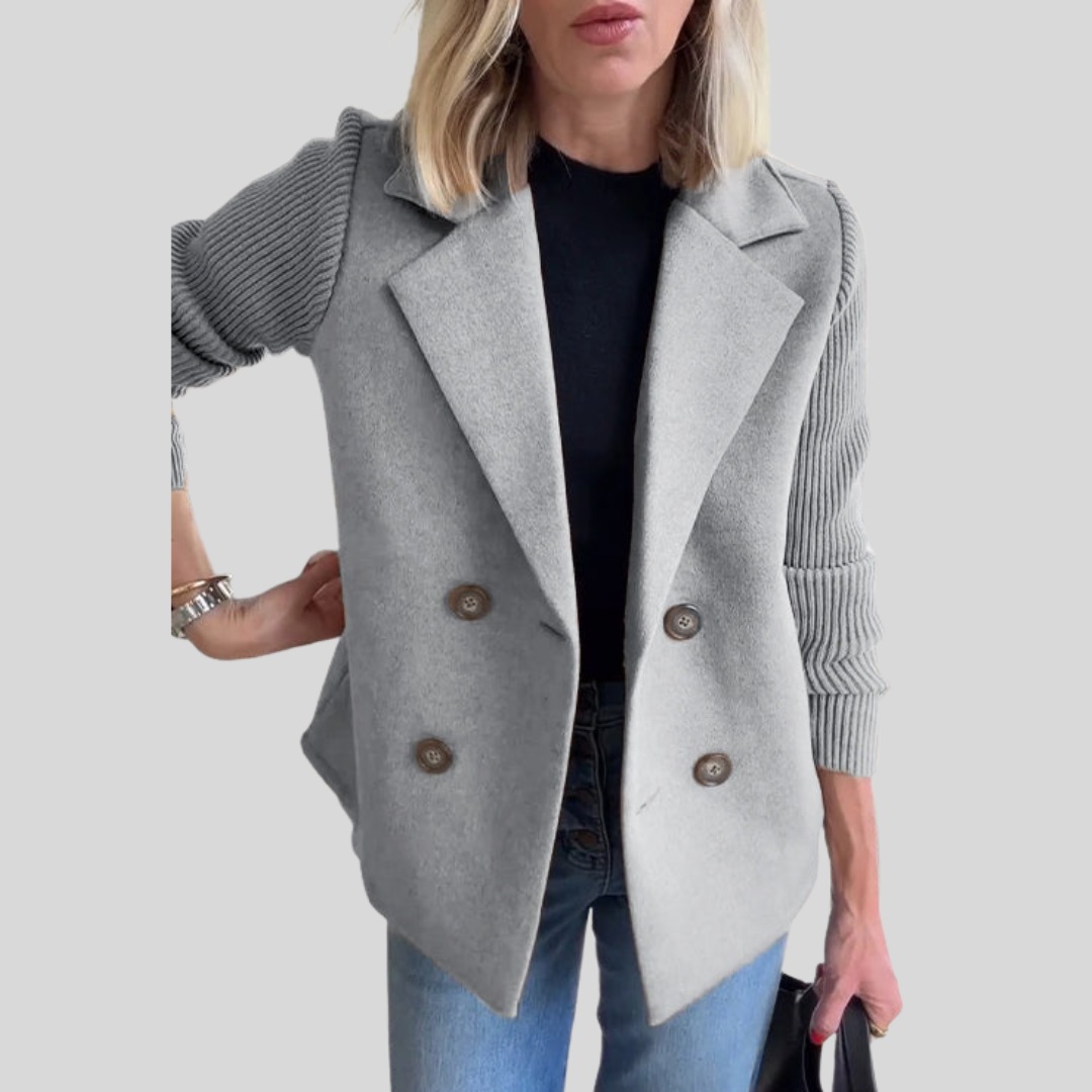 LENORA™ – BLAZER DE LUXO COM MANGAS DE MALHA