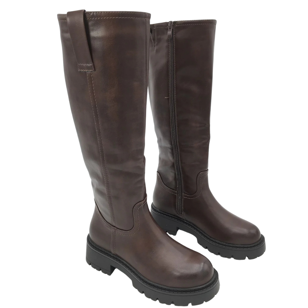ELVIRA™ – BOTAS ALTAS FEMININAS COM SALTO BLOCO