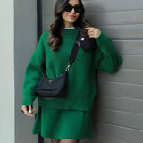 MARIE™ – CONJUNTO DE MALHA COM BLUSA E SAIA