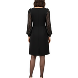 LYON™ - VESTIDO ELEGANTE COM MANGAS BALÃO E DETALHES PATCHWORK