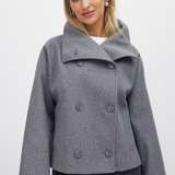 SERENA™ – CASACO CURTO REVERSÍVEL COM GOLA AMPLA