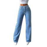 MIRENA™ – JEANS DE CINTURA SUBIDA E PERNA LARGA