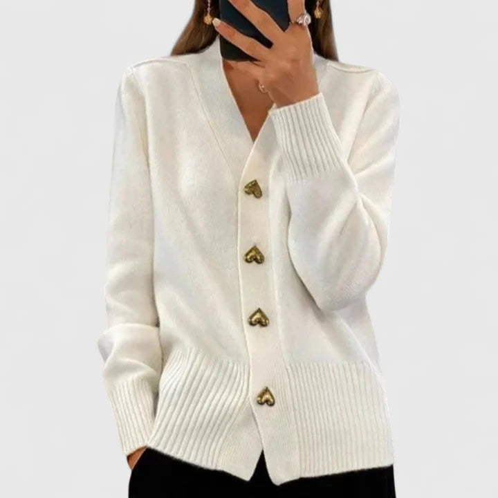 CELINA™ – CARDIGAN ELEGANTE COM BOTÕES