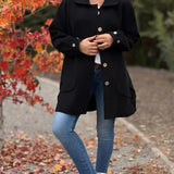 CORINNE™ – CASACO CLÁSSICO OVERSIZED COM BOTÕES