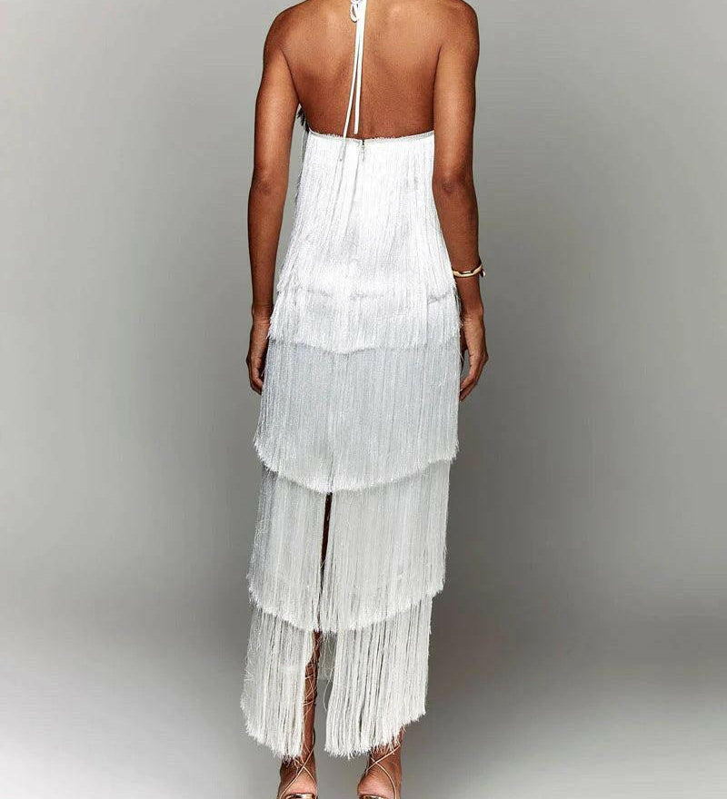 SANDRA™ – VESTIDO COM FRANJAS E ELEGÂNCIA DESCONTRAÍDA