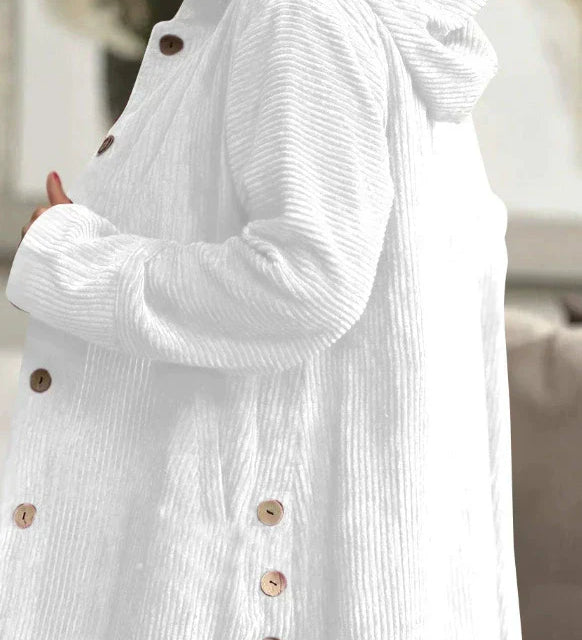 JOANA™ – CASACO DE BOMBAZINE COM CAPUZ E DESIGN ACOLHEDOR