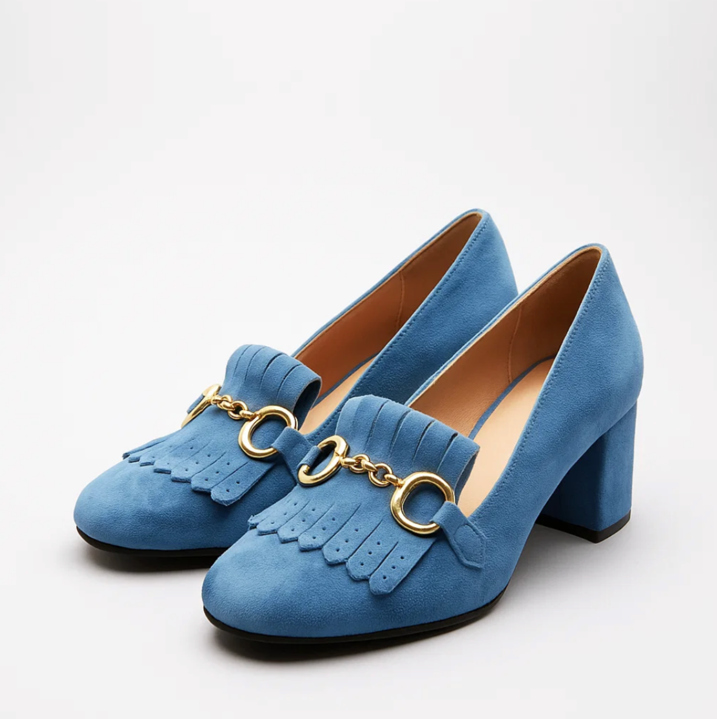 MILA™ – SAPATOS DE SALTO EM VELUDO COM FRANJAS E TOQUE DE LUXO