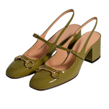 NOEMIA™ – SLINGBACK DE SALTO COM APLIQUE METÁLICO FRONTAL