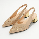 CAMILLE™ – SLINGBACK DE SALTO ELEGANTE COM DETALHES DE BRILHOS