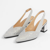 CAMILLE™ – SLINGBACK DE SALTO ELEGANTE COM DETALHES DE BRILHOS