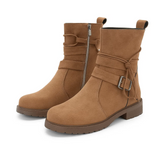 SAMANTA™ – BOTINS CURTOS COM ASPETO DE CAMURÇA