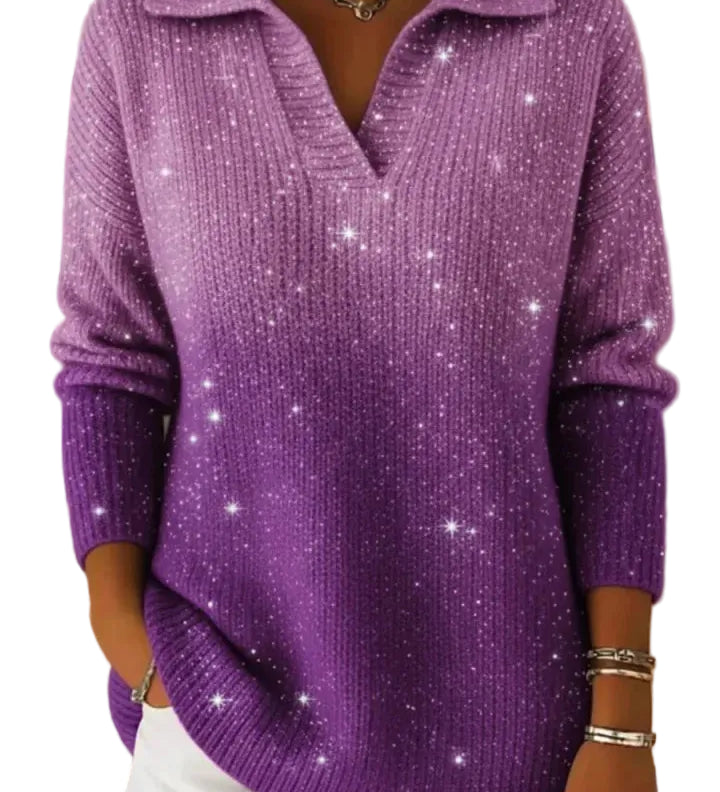 FALKA™ - CAMISOLA POLO DE MALHA COM COLARINHO E DETALHE DE CÉU ESTRELADO