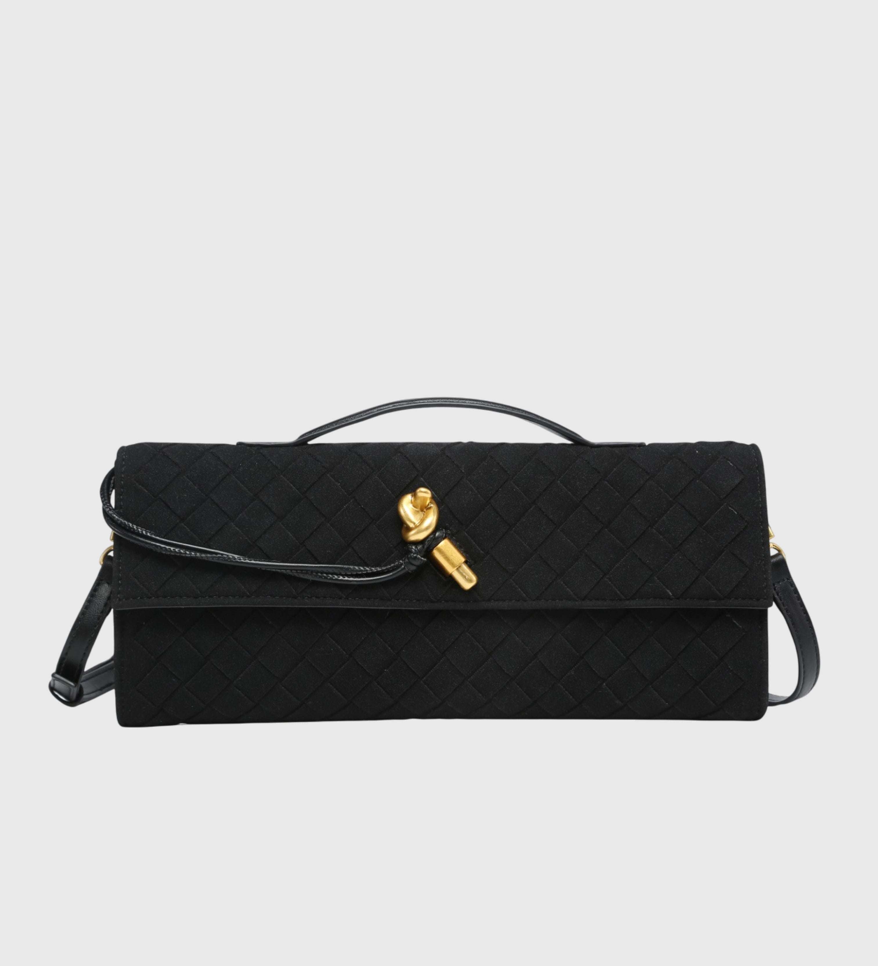 MILA™ – CLUTCH DE CAMURÇA ENTRELAÇADA DE LUXO